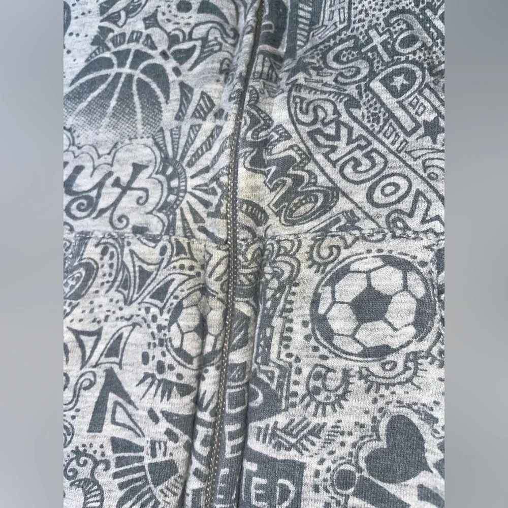 Nike Reversible Vest Girls 6X Purple Fleece Gray Doodle Full Zip Logo